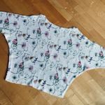 Luisa Ricci Floral, Loose Knit, Cold Shoulder Sweater, White, Pink, Size M Size M Photo 3