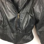 wilson's leather Wilsons Vintage Black 100% Leather Zip Up Moto Cropped Jacket S Photo 3