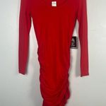 EXPRESS New  Red side ruched long sleeve dress size xs Photo 0