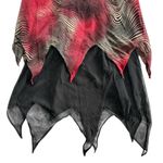 Vintage Y2K Gothic Whimsigoth Fairy Handkerchief Hem Midi Dress Zebra Size M Red Size M Photo 2