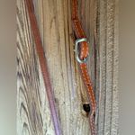 Italian Vera Pelle cross body mini Blue and Tan Photo 8