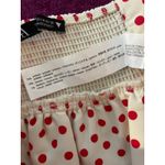 ZARA Polka Dot Bustier Crop Top w Ruffle PINUP ROCKABILLY FEMININE Medium Red Photo 4