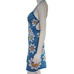Cider Blue & White Daisy Floral Knit Halter Mini Dress Size Small Photo 2