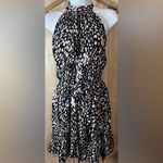 BTFBM Black and White Patterned Mini Dress with Specks of Burnt Orange. Size L Photo 1