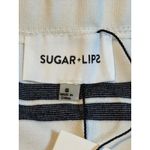 Sugar Lips Striped Pencil Skirt Tie Waist Knee Length Navy White Size Small NWT Photo 6