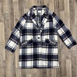 MELLODAY  wool blend blue plaid pea coat Photo 1