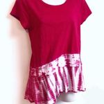 Style & Co Gorgeous pink tie dye high low short sleev… Photo 2