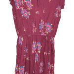 Matilda Jane Women Dress Art Class Cinched Waist Crochet Floral Maroon Size XS Photo 4