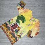 Motifz lawn dress / shirt casual floral embroider beaded tropical pattern small Red Photo 1