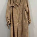 Farm Rio  Khaki Pineapple Cotton Eyelet Trench Coat Large L Photo 0