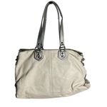 Coach  Ashley Metallic Silver and white leather  Tote shoulder Bag Photo 1
