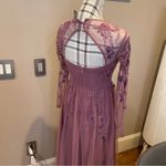 ASOS  Pink Long Sleeve Mock Neck Gown Photo 3