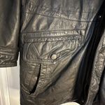 Luigi lamberto Women 50 Mid Length parka Leather Jacket Lined. Black. Black Size undefined Photo 7