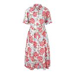Bogner Red&Blue Floral Print Adrienne Dress Sz.US 12 Tan Photo 2