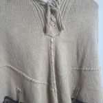 Lauren RL Alpaca Wool Hooded Faux Fur Poncho Sweater Fringe Gray Size undefined Photo 7