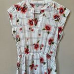 Sweet Rain Women’s White Pink Floral Checker Print Short Sleeve Mini Dress Small Photo 9