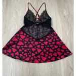 Victoria's Secret Victoria’s Secret Chemise Black Lace Trim Pink Hearts Babydoll Xs Valentines Day Photo 7