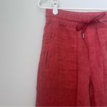 Athleta Retreat 100% linen Jogger Pant size 2 Coral Salmon Color Photo 3