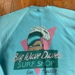 light blue white pink Big Wave Dave’s vintage surf 80’s crewneck Size M Photo 5