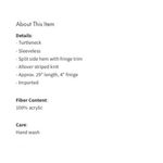 BB Dakota 💕💕 Mercer Turtleneck Striped Fringe… Photo 8