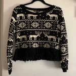 Nasty Gal Reindeer Fringe Knit Sweater Photo 4