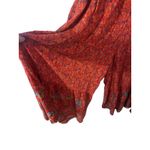 Natural Life Red Floral Print Wide Leg Pants Spaghetti Straps Tiered Ruffle Hem Photo 4