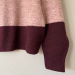 H&M Beige Pink Color Block Striped Knit Sweater Photo 3