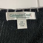 Coldwater Creek  Black Knit Kitty Cat Zip Up Cardigan, Size 2X, EUC Photo 4