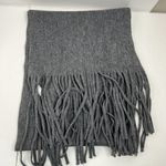 Lucky Brand Fringe Scarf Soft Grey Acrylic Poly Knit 15x83 Long Cozy Wrap Photo 5