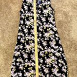 Gap | Black/ lavender floral v-neck sleeveless sun dress with front tie Photo 7