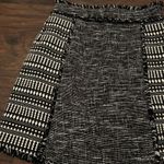 French Connection Tweed Mini Skirt Black White Geometric Fringe Hem Party Cocktail Size Unknown‎ Photo 1