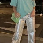 ZARA  Silver Coated Mid Rise Straight Leg Jeans Bloggers Fave 9632/066 Size 6 NWT Photo 0