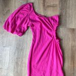 Anthropologie Seven Wonders Pink One Shoulder Puff Sleeve Cutout Mini Dress Size Small Photo 0