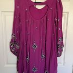 Free People Purple Oxford Embroidered Long Sleeve Mini Dress Size M Photo 6