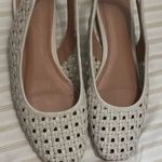Nordstrom  Cream Woven Slingback Loafers Photo 4