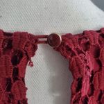 Anthropologie Vanessa Virginia Red Open Lace Angel Sleeve Top S Photo 5