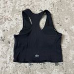 Alo Yoga  Goddess Ribbed Cropped Racerback Tank Size Medium - Black Photo 2