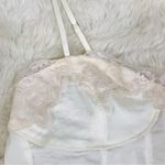 Free People  Neon Nights Lace Trim Satin Cami Camisole Cream Large Coquette Boho Photo 5