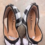 Neiman Marcus  Womens 7 Shootie Black White Gingham Preppy Business Pump Shoes Photo 1