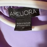 AMELIORA Lavender Button Down Blouse Italian Fabric Size Medium Purple Photo 3