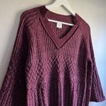 CAbi Women’s Chime Pullover Bell Sleeve Cable Knit Sweater Pink Purple Small Photo 3