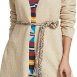 Faherty  x B.Yellowtail Crow Stripes Tassel Organic Cotton Duster Cardigan M/L Photo 0