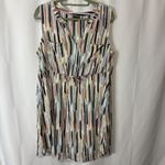 Torrid Torri Plus Size 2X Shirt Dress Waist Defined Lightweight Painterly Stripe Print Photo 3
