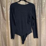 Abercrombie & Fitch  Women’s Large Soft Cozy Navy Blue Button Down Bodysuit Photo 1