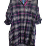 Vera Wang Simply Vera  Pink and Brown Plaid Shirt Photo 0