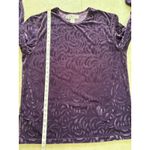 Vintage Crushed Velvet Top Womens Large Purple 90s Stretch Whimsigoth Photo 6