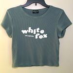White Fox Boutique White Fox Ribbed Baby Tee Size Medium Photo 1