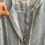 Ellen Tracy Linen Sleeveless Top Womens Blue White Stripe Button Up Neckline S Photo 7