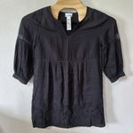 Tommy Bahama St Lucia Dress Small Black Split Neck Eyelet Linen Blend Cover Up Photo 0