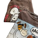 Lot 3 Snoopy Charlie Brown Crew Neck Graphic T~Shirts Short Sleeve Sz Large Multiple Photo 3